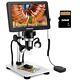 1000x 7inch Digital Lcd Microscope 1200x 1080p Video Recorder With Wired Remote