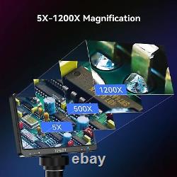 1000X 7Inch Digital Lcd Microscope 1200x 1080p Video Recorder With Wired Remote