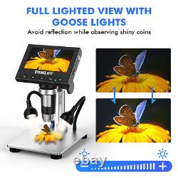 1000X Coin Microscope 4.3 Screen LCD Microscope for Kids Adults Video Camera