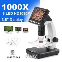 1000X Electronic Smart HDMI 3.5in LCD Video Microscope Camera Endoscope Fit PC