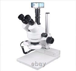 100x Zoom Stereo Digital Microscope 18Mp Cam Measuring Software Circular Light