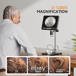 1200X Digital Coin Microscope Camera with IPS Screen HDMI Soldering Microscope