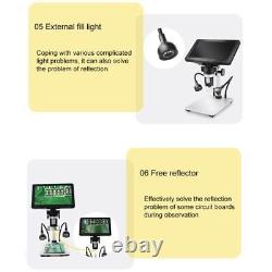 1200X Digital Microscope Magnifier Video Camera 7 in LCD Rechargeable Microscope