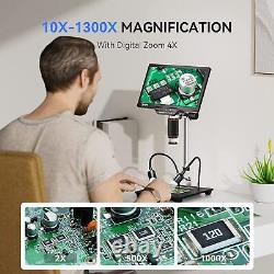 1300X 25MP Digital Microscope Camera soldering microscope with Screen Magnifier