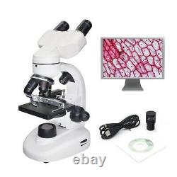 1600X Biological Microscope Binocular Digital Microscope with USB Camera Slides
