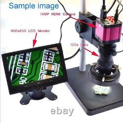 16MP TV HDMI USB Industry Digital C-mount Microscope Camera Win10 + 100x Lens