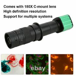 16MP USB Industrial Video Microscope Camera with 180X C-Mount Lens 4X Digital Zoom