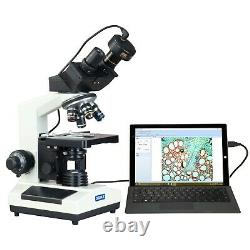 2000X Laboratory Compound Binocular 9MP Digital Microscope w Mechanical Stage
