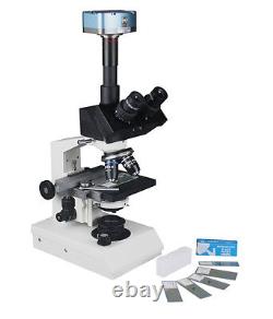 2000x Trinocular Professional Vet 3D Stage LED Microscope w 5Mpix USB Camera
