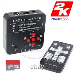 2K 1080P 60FPS 21.0MP HDMI USB Digital Industrial Microscope Camera 32GB TF Card