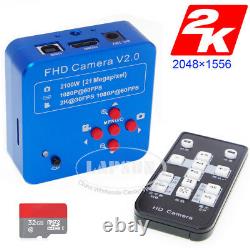 2K 1080P 60FPS 21MP HDMI USB Video Digital Industrial Microscope Camera +32GB TF