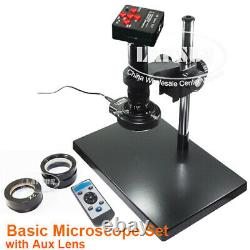 2K 1080P 60FPS 30MP HDMI USB C-Mount Industry Camera Microscope + Stand + Lens