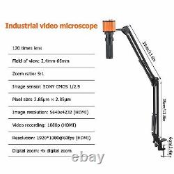 2K HDMI USB TF Video Recorder Industrial Soldering Microscope Camera EU Plug