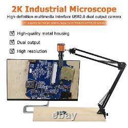 2K HDMI USB TF Video Recorder Industrial Soldering Microscope Camera EU Plug