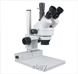 3.5-45x 200mm WD Zoom Stereo Trinocular Digital Microscope w Camera & LED Light