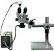 3.5x-90x Zoom Stereo Boom Trinocular Microscope W 150w Fiber Light 2mp Camera