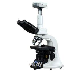 40-2000X Darkfield Brightfield Kohler 3W LED Microscope+5.0MP Digital USB Camera