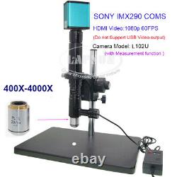 4000X Zoom C-Mount Coaxial Light Lens Sony Sensor Industry Camera Microscope Set