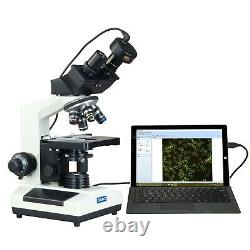 40X-1000X Dry Darkfield Laboratory Compound Microscope +1.3MP Digital Camera