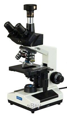 40X-1600X Compound Trinocular Lab Replaceable LED Microscope+5MP Digital Camera