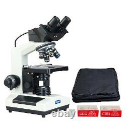 40X-2000X Built-in Camera Microscope+Case+Slides+Covers 3MP Digital Compound
