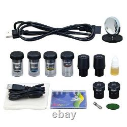 40X-2000X Darkfield Compound Built-in 3MP USB Digital Camera LED Microscope