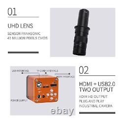 41MP FHD HDMI USB Industrial Digital Video Microscope Camera 180X C-Mount Lens