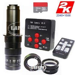 48MP 2K 1080P 60 HDMI USB Digital Industrial Microscope Camera + Universal Stand
