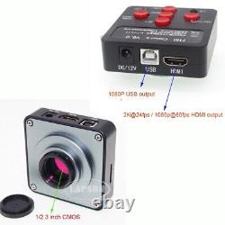 48MP 2K 1080P 60 HDMI USB Digital Industrial Microscope Camera + Universal Stand