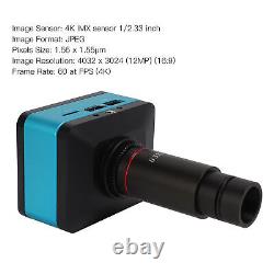 4K 12MP 60FPS Microscope Camera 0.5X Lens Digital Microscope Camera AC100-240V