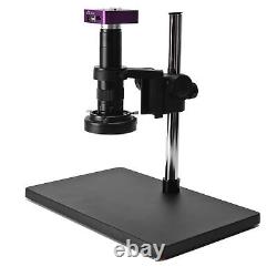 51MP Digital Video Microscope Camera With 180X C-Lens 144LED Ring Light Stand EU