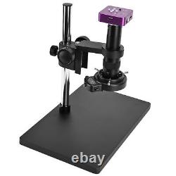 51MP Digital Video Microscope Camera With 180X C-Lens 144LED Ring Light Stand US