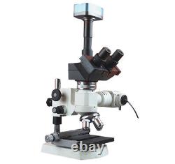 600x Trinocular Metallurgy Microscope w XY Stage 3Mp USB Camera Polarizing Kit