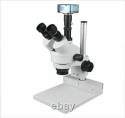 7-45x Digital Zoom Stereo Trinocular PCB Inspection Microscope w 3Mp USB Camera