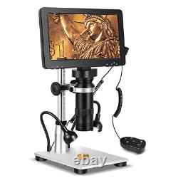 7 Digital Microscope 200X-1600X 1080P Metal Stand Video Camera Recorder PC View
