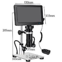 7 Digital Microscope 200X-1600X 1080P Metal Stand Video Camera Recorder PC View