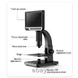 7 Inch 12MP Digital Microscope LCD Camera 0-2000x Amplification Magnifier T1X0