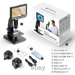 7 Inch IPS Screen Industrial Digital Microscope Camera 0-2000x Multipurpose H1F4