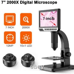 7 Inch Screen Industrial Digital Microscope Camera 0-2000x Multipurpose Cam