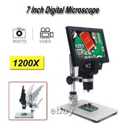 7 LCD Digital Microscopes 1-1200X 1080P Video Camera Magnifier Amplifications