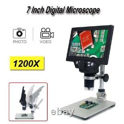 7 LCD Digital Microscopes 1-1200X 1080P Video Camera Magnifier Amplifications
