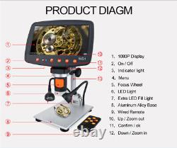 7 inch LCD Display HDMI Digital Microscope Soldering 1080P HD Camera Microscope