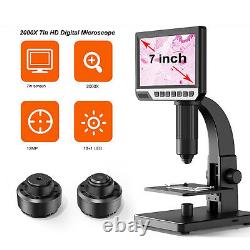 7inch LCD Digital Microscope 2000X HD IPS Screen Video Microscope Camera 12MP