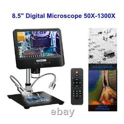 8.5 Inch 1080P FHD 12MP Digital Microscope 1300X Zoom Camera Battery With Remote F