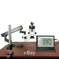 9MP Digital Camera 3.5X-90X Zoom Articulating Arm+Post Stereo Trino- Microscope