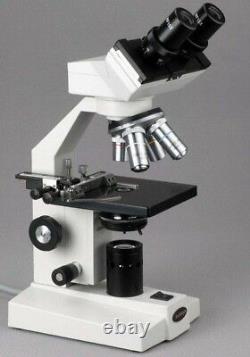 AmScope 1000X Vet High Power Binocular Microscope + 1.3MP USB Digital Camera