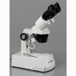 AmScope 10X-15X-30X-45X Binocular Stereo Microscope with Two Halogen Lights