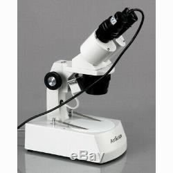 AmScope 10X-20X-30X-60X Stereo Microscope w USB Digital Camera Top/Bottom Lights