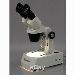 AmScope 10X-20X-30X-60X Stereo Microscope w USB Digital Camera Top/Bottom Lights