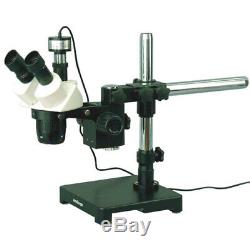 AmScope 10X-30X Stereo Microscope on Boom Stand + 1.3MP Digital Camera